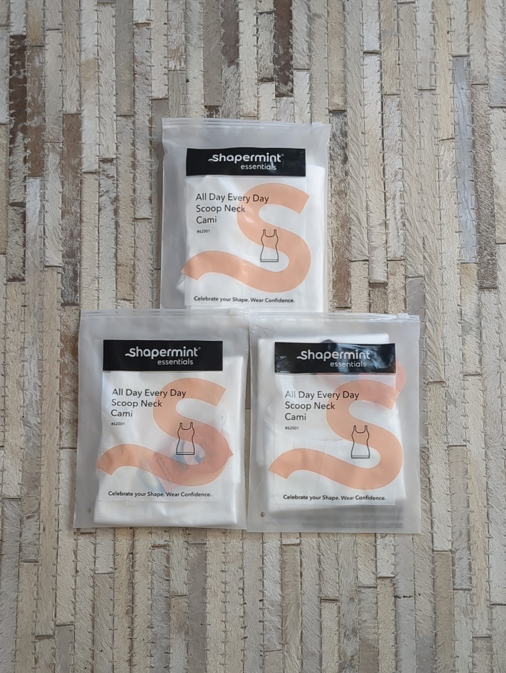 NWT Shapermint All Day Every Day Scoop Neck Cami Women M White 3 Pack Set 62001